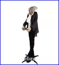 5.5 ft. Lighted Standing Butler Man Animated Halloween Decoration with Sound