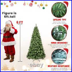5/6/7/8/9FT Prelit Christmas Tree Realistic Artificial Xmas Trees Premium Green 5/6/7/8/9FT Prelit Christmas Tree Realistic Artificial Xmas Trees Premium Green