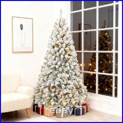 5/6/7/8/9 ft Pre-lit Artificial Christmas Tree Hinged Snow Flocked Xmas Trees 5/6/7/8/9 ft Pre-lit Artificial Christmas Tree Hinged Snow Flocked Xmas Trees