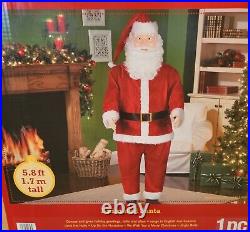 5.8 ft Holiday Time Animated Dancing + Singing Santa Claus Christmas Prop Décor