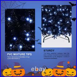 5-9 FT Black Christmas Tree Prelit Artificial Halloween Xmas Tree Holiday Décor