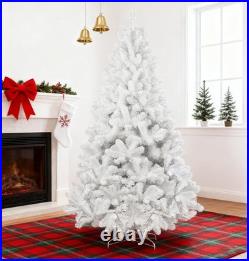 5-9 FT White Artificial Christmas Tree Hinged Fir Xmas Tree Holiday Decorat 5-9 FT White Artificial Christmas Tree Hinged Fir Xmas Tree Holiday Decorat
