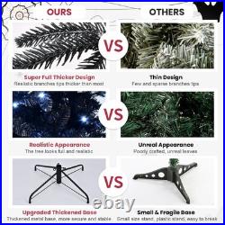 5-9 ft Prelit Artificial Black Christmas Tree Halloween Pine Tree for Holiday