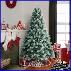 5 FT Artificial Christmas Tree Snow Tips Xmas Tree with Stand 694 Branch Tips