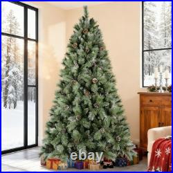 5 FT Artificial Christmas Tree Snow Tips Xmas Tree with Stand 694 Branch Tips