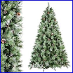 5 FT Artificial Christmas Tree Snow Tips Xmas Tree with Stand 694 Branch Tips