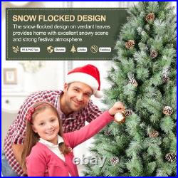 5 FT Artificial Christmas Tree Snow Tips Xmas Tree with Stand 694 Branch Tips