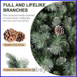 5 FT Artificial Christmas Tree Snow Tips Xmas Tree with Stand 694 Branch Tips