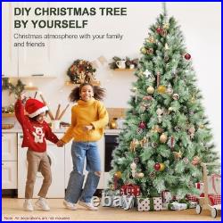 5 FT Artificial Christmas Tree Snow Tips Xmas Tree with Stand 694 Branch Tips