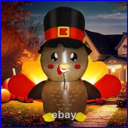 5 FT Thanksgiving Decorations Inflatables Outdoor Turkey Baby with Built-in L