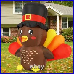 5 FT Thanksgiving Decorations Inflatables Outdoor Turkey Baby with Built-in L