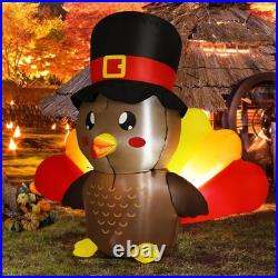 5 FT Thanksgiving Decorations Inflatables Outdoor Turkey Baby with Built-in L