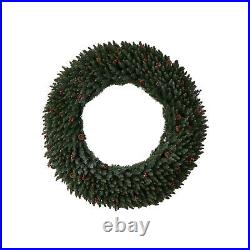 5' Large Flocked Xmas Wreath WithBerries, 400 LEDs And 820 Tips 5' Large Flocked Xmas Wreath WithBerries, 400 LEDs And 820 Tips