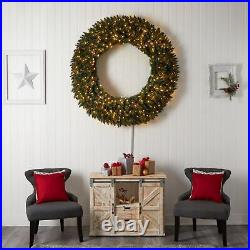5' Large Flocked Xmas Wreath WithBerries, 400 LEDs And 820 Tips 5' Large Flocked Xmas Wreath WithBerries, 400 LEDs And 820 Tips