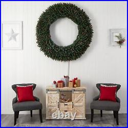 5' Large Flocked Xmas Wreath WithBerries, 400 LEDs And 820 Tips 5' Large Flocked Xmas Wreath WithBerries, 400 LEDs And 820 Tips