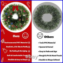 5 Pack 250FT Christmas Green Garland Flower for Christmas and Non-Lit Soft Holid