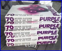 5 Pkg Each 70 Indoor/Outdoor End To End Purple Lights Pearl Light Set