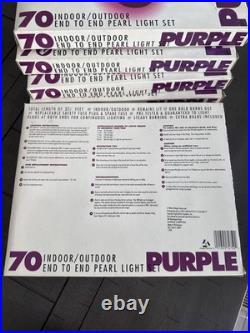 5 Pkg Each 70 Indoor/Outdoor End To End Purple Lights Pearl Light Set