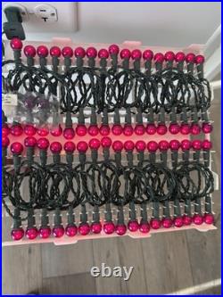 5 Pkg Each 70 Indoor/Outdoor End To End Purple Lights Pearl Light Set
