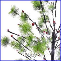 5' Pre-Lit Artificial Christmas Twig Tree with 200 White LED Twinkle Lights M