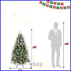 5ft Artificial Christmas Tree Pine Tree &47 Pine Cones 47 Red Berries 1131 Tips 5ft Artificial Christmas Tree Pine Tree &47 Pine Cones 47 Red Berries 1131 Tips