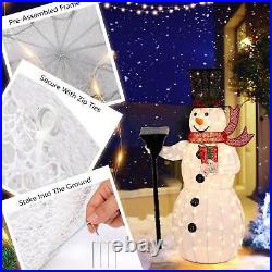 5ft Christmas Snowman with LED Lights for Garden Lawns Yards Easy to Install