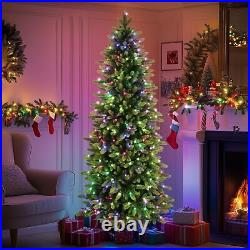 5ft Prelit Artificial Hinged Christmas Tree 240 RGB Lights and 1163 Branch Tips