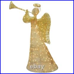 60 in. Champagne Angel Decoration with LED Lights, Plug-In