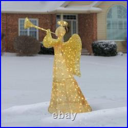 60 in. Champagne Angel Decoration with LED Lights, Plug-In