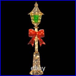 60 in. Pre-Lit Gold Wire Lamp Post