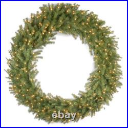 60 in. Pre-Lit Norwood Fir Wreath with Clear Lights, Plug-In