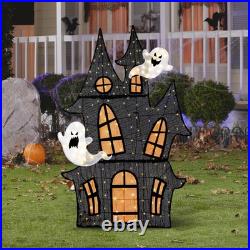 61.75H Halloween 2D Haunted House Outdoor Lighted Decor 210 LED Warm White 61.75H Halloween 2D Haunted House Outdoor Lighted Decor 210 LED Warm White
