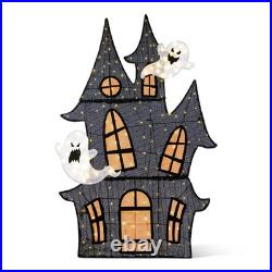 61.75H Halloween 2D Haunted House Outdoor Lighted Decor 210 LED Warm White 61.75H Halloween 2D Haunted House Outdoor Lighted Decor 210 LED Warm White