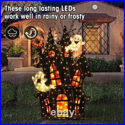 61.75H Halloween 2D Haunted House Outdoor Lighted Decor 210 LED Warm White 61.75H Halloween 2D Haunted House Outdoor Lighted Decor 210 LED Warm White