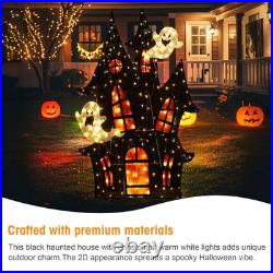 61.75H Halloween 2D Haunted House Outdoor Lighted Decor 210 LED Warm White 61.75H Halloween 2D Haunted House Outdoor Lighted Decor 210 LED Warm White