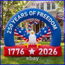 6FT 250th Anniversary Inflatable Bald Eagle Patriotic 4th of July LED Yard Decor