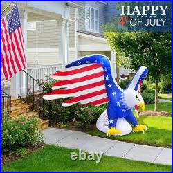 6FT 4Th of July Inflatable Eagle, Independence Day Blow up on the Car Built-In L