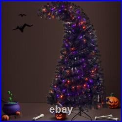 6FT Artificial Fir Bent Top Halloween Christmas Tree, with1,080 Lush Branch Tips 6FT Artificial Fir Bent Top Halloween Christmas Tree, with1,080 Lush Branch Tips