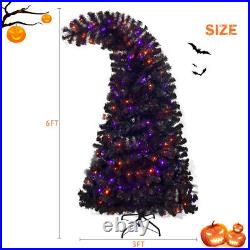 6FT Artificial Fir Bent Top Halloween Christmas Tree, with1,080 Lush Branch Tips 6FT Artificial Fir Bent Top Halloween Christmas Tree, with1,080 Lush Branch Tips