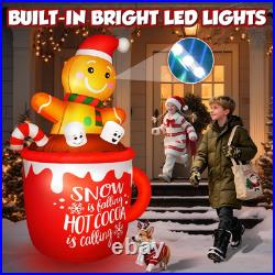 6FT Christmas Inflatables Cute Gingerbread Man 2025 NEW LED Outdoor Decoration
