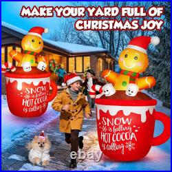 6FT Christmas Inflatables Cute Gingerbread Man 2025 NEW LED Outdoor Decoration