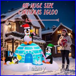 6FT Christmas Inflatables Igloo Penguin Fishing 2025 NEW LED Outdoor Decoration