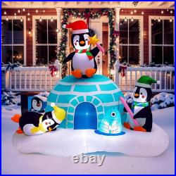 6FT Christmas Inflatables Igloo Penguin Fishing 2025 NEW LED Outdoor Decoration