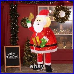 6FT Christmas Santa Claus Holding Bell with Light for Holiday Outdoor Decoration