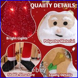 6FT Christmas Santa Claus Holding Bell with Light for Holiday Outdoor Decoration