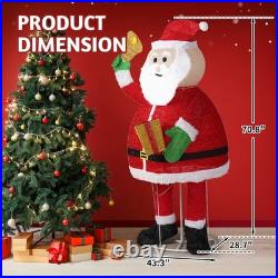 6FT Christmas Santa Claus Holding Bell with Light for Holiday Outdoor Decoration