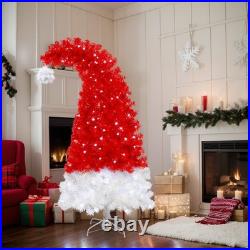 6FT Christmas Tree with LED Light & with 1050 Tips Santa's Hat Shape Xmas Tree