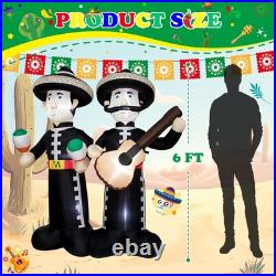 6FT Cinco de Mayo Inflatable Mariachi with LED Lights Outdoor/Indoor Blow U 6FT Cinco de Mayo Inflatable Mariachi with LED Lights Outdoor/Indoor Blow U
