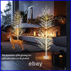 6FT Enchanting Birch Tree with 1300 LED Lights, Twinkle Light White Christmas