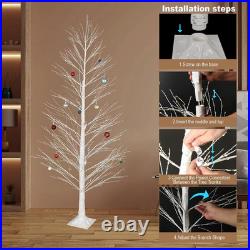 6FT Enchanting Birch Tree with 1300 LED Lights, Twinkle Light White Christmas Tr